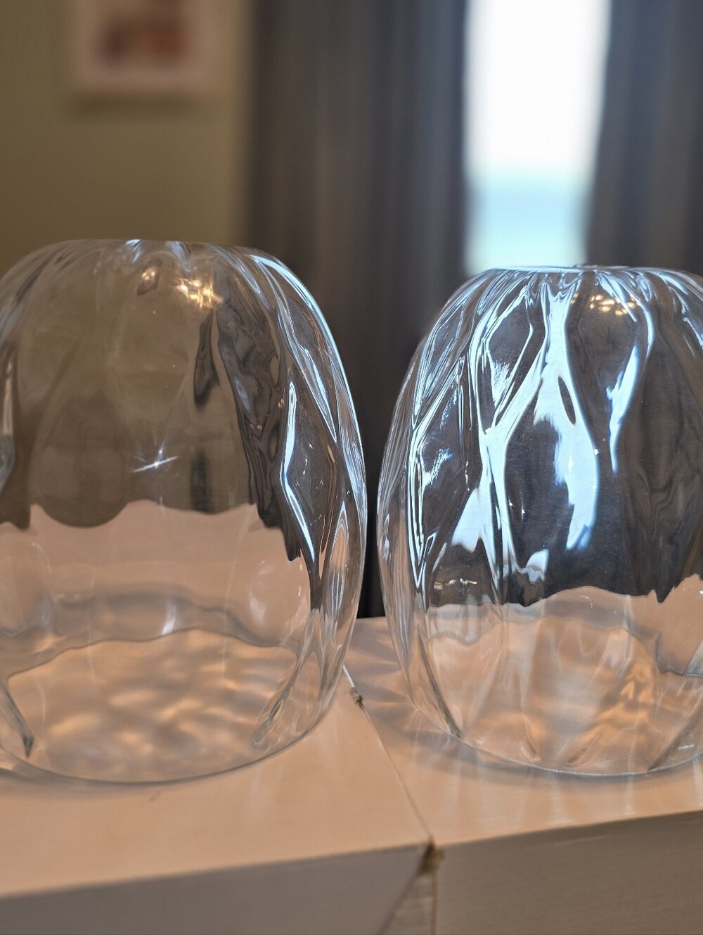 Clear Rippling Glass Pendant Shades